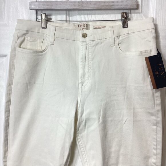 Jen7 7 For All Mankind Cropped Skinny White Jeans NWT Size 18 - Picture 3 of 10